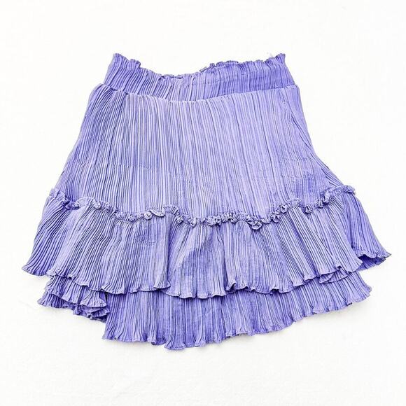 Robertson + Rodeo Purple Ruffled Pleated Pencil Skirt Size M - Picture 1 of 5